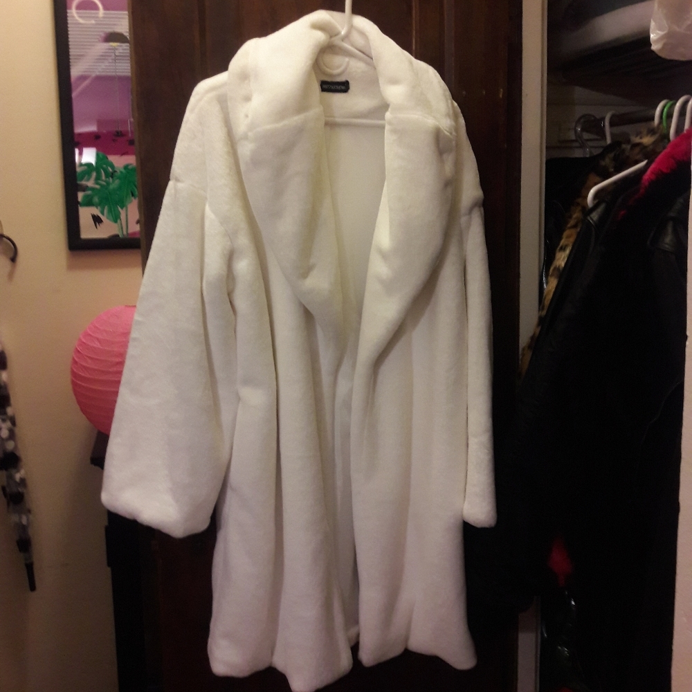 White faux fur jacket luscious faux fur